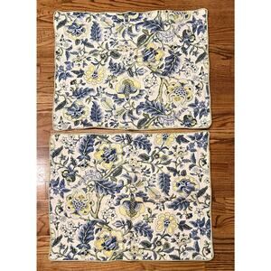 Waverly Garden Imperial Dress Blue Floral Pillow Sham Standard 20x26 with Border